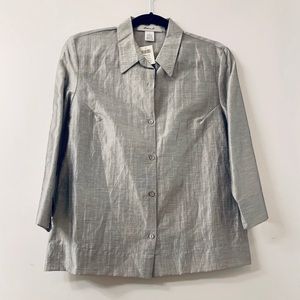 NWT silver linen Arden B shirt